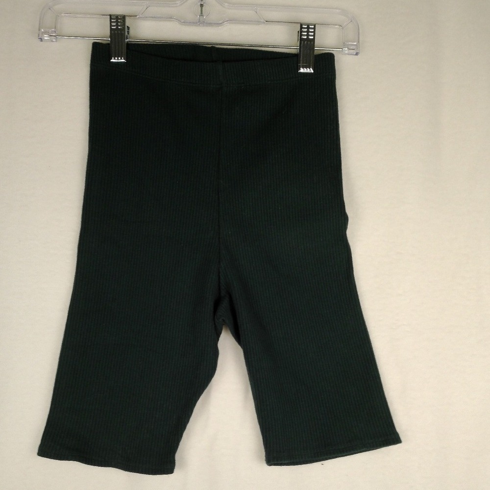 Vintage LA MOVERS Ribbed High Waist Bike Shorts Dark Green Women's‎ Medium